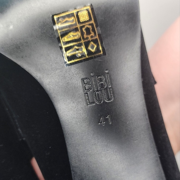 Bibi Lou Black Velvet Gold Bit Loafers 41 - Picture 7 of 7